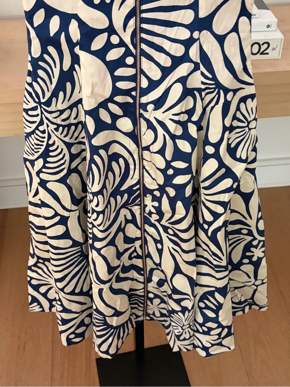 Prosperina Navy & Cream Floral Midi Dress - Picture 8 of 9